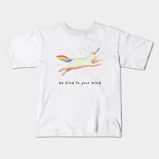 Be kind to your mind with unicorn cat for cat lovers Kids T-Shirt